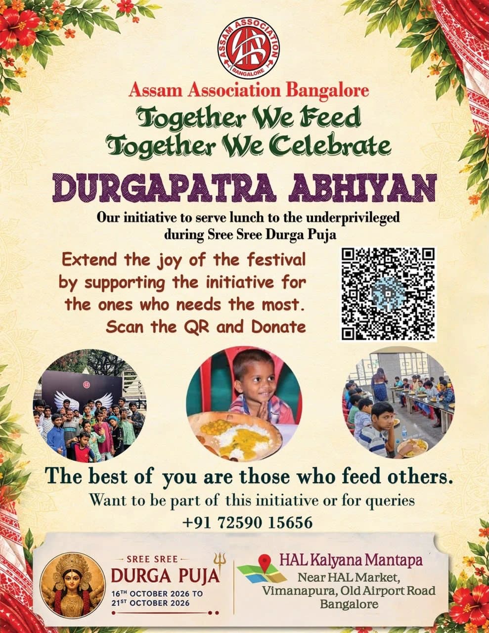 Poster: Durgapatra Abhiyan — Together We Feed, Together We Celebrate